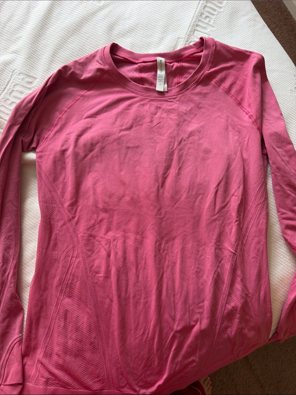 Pink Long Sleeve Athleta work out top large